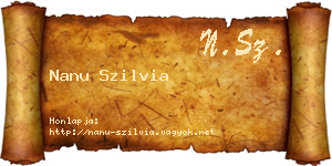 Nanu Szilvia névjegykártya