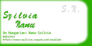 szilvia nanu business card